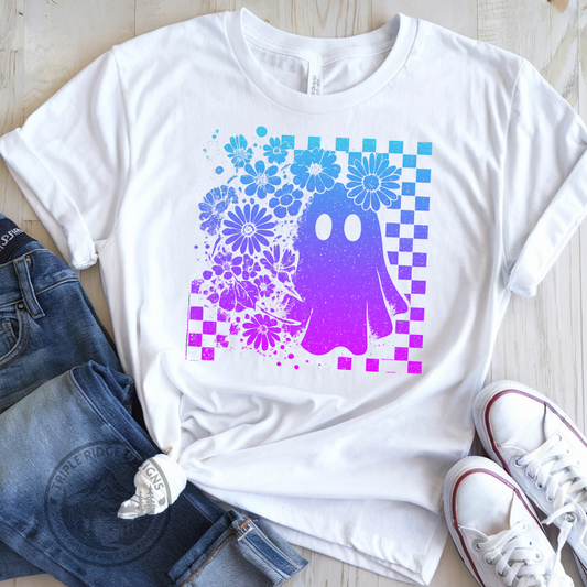 Checkered Gradient Ghost Tee